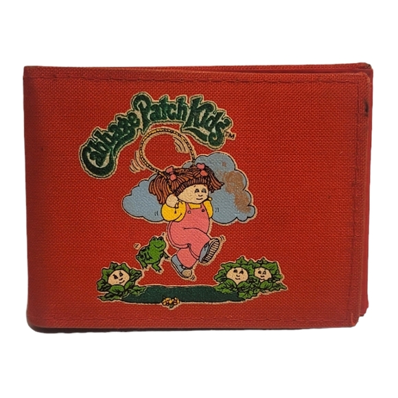 Cabbage Patch Kids Retro 80s Red Fabric Wallet Card Case Fringe Goth Accessories - Picture 1 of 9